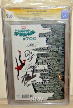 Amazing Spider-man 700 Skyline Variant Cgc 9.6autographié Par Stan Lee Et 5 Autres