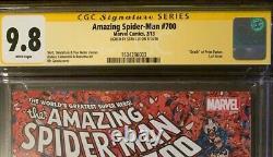 Amazing Spider-man # 700 Un Collage Couverture Cgc Ss 9.8 Signé Stan Lee L'homme