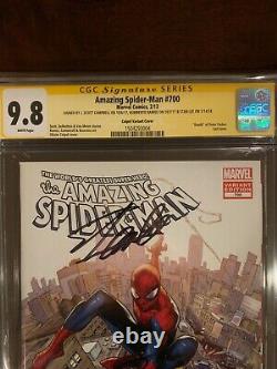 Amazing Spider-man 700g Coipel Cgc Ss 9.8 Signé 3x Stan Lee, Ramos, Campbell