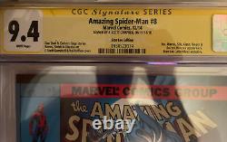 Amazing Spider-man #8 Stan Lee Variant Ss Cgc 9.4 Sign J Scott Campbell Blackcat