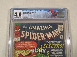 Amazing Spider-man #9 Cgc 4.0 (marvel 2/64) Origine Et 1ère Apparition D'electro