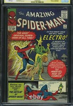 Amazing Spider-man 9 Cgc 7.5 Stan Lee Ss 1ère Electro White Pages