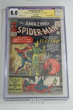 Amazing Spider-man #9 Cgc 8.0 Restored (marvel) Signé Par Stan Lee