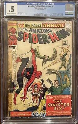 Amazing Spider-man Annual #1 Cgc. 5 (1964) 1ère Application. De Sinister Six Mcu Marvel