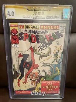 Amazing Spider-man Annual 1 Rare Canadian Edition Cgc 4.0 Signé Par Stan Lee