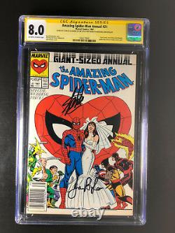 Amazing Spider-man Annual 21 Cgc 8.0 A Signé Stan & Joanie Lee À L'anniversaire