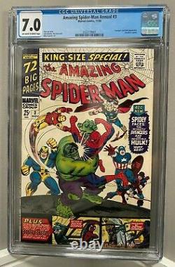 Amazing Spider-man Annual #3 Cgc 7.0 Stan Lee Story Silver Age 1966 Aucune Réserve