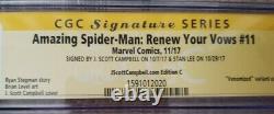 Amazing Spider-man Renouvelez Vos Titres 2017 11 Cgc 9.8 Ss X2 Campbell Couverture Stan Lee