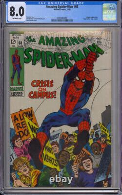 Amazing Spider-man Vol 1, Marvel 1969 #68 Stan Lee, Romita- Cgc 8.0
