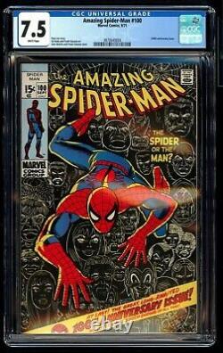Amazing Spiderman 100 Cgc 7,5 9/71 Numéro Du 100e Anniversaire Stan Lee Ff Romita