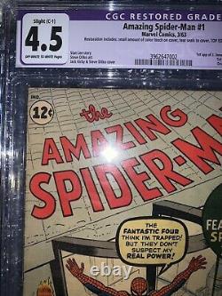 Amazing Spiderman #1 1963 Cgc 4.5 Léger C-1 Beaucoup De Premières Apparitions