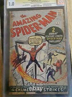 Amazing Spiderman 1 Cgc 1.0 Ss Signé Par Stan Lee 1963. La Clé Du Graal. Nuff A Dit  :