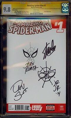 Amazing Spiderman 1 Cgc 9.8 4x Ss John Romita + Jrjr Sketch + Stan Lee Dan Slott