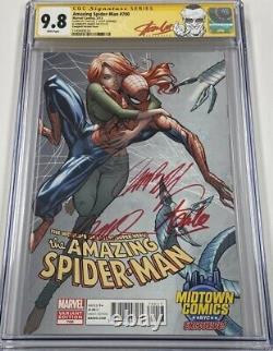 Amazing Spiderman #700 Midtown Signé Par Stan Lee / Ramos / Campbell Cgc 9.8 Ss