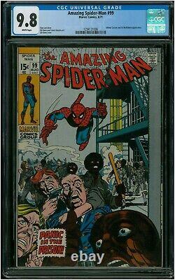 Amazing Spiderman 99 Cgc 9.8 Pages Blanchiaires 1971 Difficile À Trouver Stan Lee