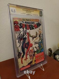 Amazing Spiderman Annuel #1 Cgc 4.5 Signé Stan Lee 1ère Apparition Sinister Six