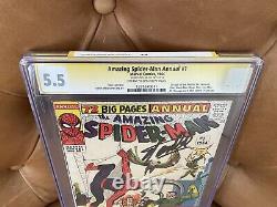 Amazing Spiderman Annuel #1 Cgc 5.5 1ère Application De Sinister 6 Signé Par Stan Lee