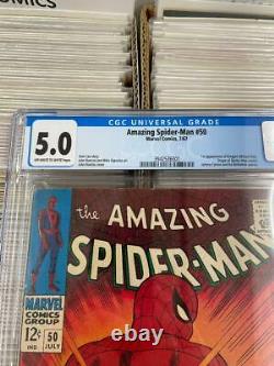 Amezing Spider-man #50 Cgc 5.0 Cley 1ère App. Royaume-uni Stan Leee