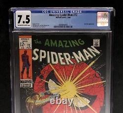 Amezing Spider-man #72 Cgc 7.5 2nd App Of Shocker Stan Lee Marvel Comics 1969