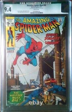 Amezing Spider-man #95 Cgc 9.4 Blanc 1971 John Romita, Stan Lee & John Buscema