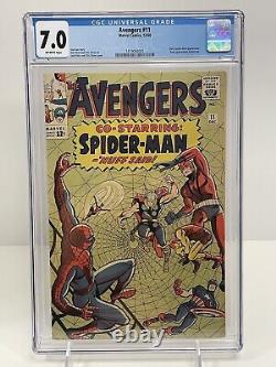 Avengers #11 Cgc 7.0 Kang 2e Apparition Early Spider-man Crossover Marvel 1964