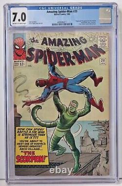 CGC 7.0 Amazing Spider-Man #20 Première apparition du Scorpion Histoire de Stan Lee Art de Ditko