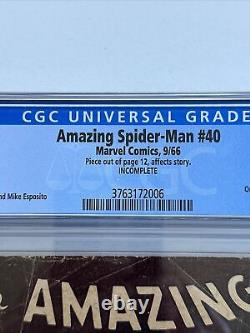 Cgc 2.0 Amazing Spider-man #40 Origine Geen Goblin