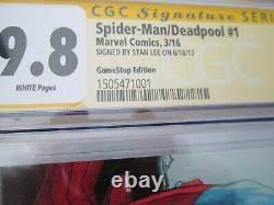 Cgc 9.8 Ss Game Stop Edition Spider-man Deadpool #1 Signé Stan Lee Avec Stan Label