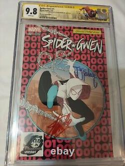 Couverture De La Variante Fantôme De Spider-gwen #1 Cgc Ss 9.8 Signé Stan Lee/todd Mcfarlane