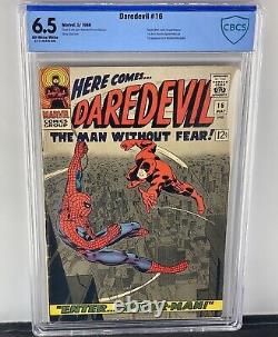 Daredevil #16 CBCS 6.5! 1er Spider-Man de John Romita! Stan Lee! 1966! Pas de CGC
