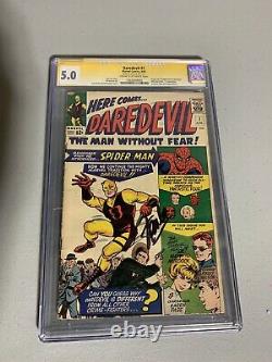 Daredevil #1 Cgc 5.0 Ss 1964 1ère Application. Signé Stan Lee Spider-man Fantastic Four