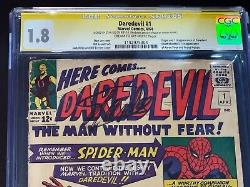 Daredevil #1 Marvel 4/64'daredevil 1er Comic Signé Autographié Stan Lee Cgc