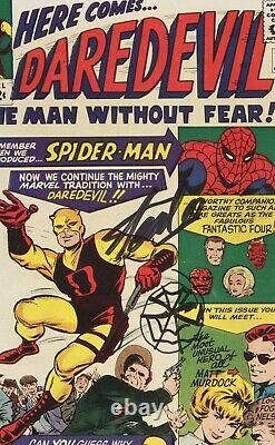 Daredevil #1 Signé Et Esquivé Spider-man Par Stan Lee Cgc 6,5 Fn+ Rare 1 De 1