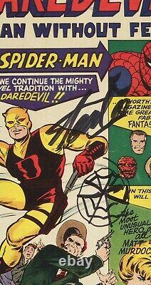 Daredevil #1 Signé Et Esquivé Spider-man Par Stan Lee Cgc 6,5 Fn+ Rare 1 De 1