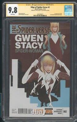 Edge Of Spider-verse 2 Cgc 9.8 Ss Stan Lee 1ère Application De The New Spider Woman