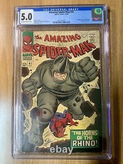 Également Spider-man #41 Marvel 1966 1ère App Rhino! Cgc 5.0 Clé Supérieur