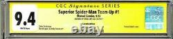 Équipe Spider-man Supérieur #1 Cgc Ss 9.4 Nm Stan Lee Blank Sketch Variant Rare