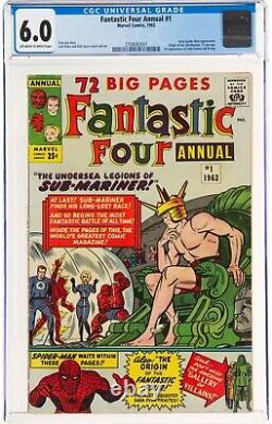 Fantastic Four #1 Annuel (1963, Marvel Comics) Cgc 6.0 Fn Spider-man Areaanc