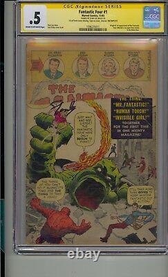 Fantastic Four #1 Cgc. 5 Ss Signé Stan Lee Spider-man