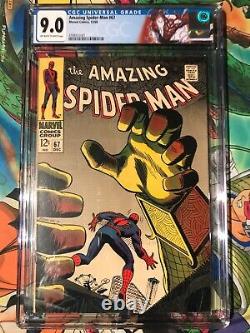 Fantastique Spider-man #67 Mysterio Apparence Cgc 9.0 Vf/nm Nouveau Étiquette Douanière
