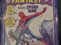 Fantasy Incroyable #15 Introducant Spider Man Premier Spider Man 1962 Cgc 2.5