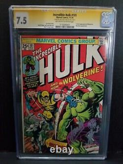 Hulk #181 Ccg 7.5 Signé Et Croquis (spider-man) Par Stan Lee. Rares Collectables