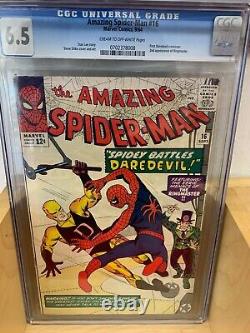 INCROYABLE SPIDER-MAN #16 CGC 6.5 Marvel 1964 1er Crossover avec Daredevil ! Stan Lee