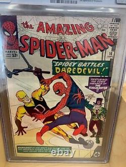 INCROYABLE SPIDER-MAN #16 CGC 6.5 Marvel 1964 1er Crossover avec Daredevil ! Stan Lee