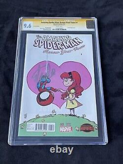 In French, the translation of the given title would be: 
'Spider-Man extraordinaire : Renouvelez vos vœux #1 - Skottie Young signé STAN LEE 2015 CGC 9.6'
