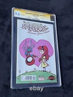 In French, the translation of the given title would be: 
'Spider-Man extraordinaire : Renouvelez vos vœux #1 - Skottie Young signé STAN LEE 2015 CGC 9.6'