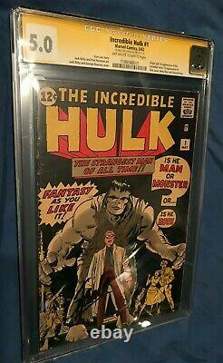 Incrédible Hulk #1 Cgc 5.0 Ss Signé/autographe Par Stan Lee 1ère Application Hulk 1962