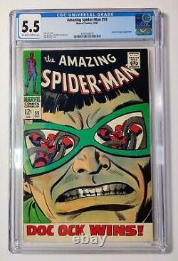 Incroyable Spider-Man 55 CGC 5.5 Docteur Octopus Stan Lee John Romita Marvel 1967