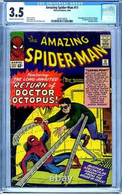 Incroyable Spider-man #11? Cgc 3.5? 2e Apparition Docteur Octopus? Ditko 1964