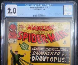 Incroyable Spider-man #12? Cgc 2.0 Ow? 3e Docteur Octopus 1964 Stan Lee